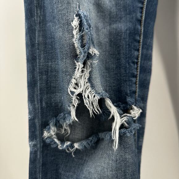 Buckle Black Jeans Womens 28 Blue Skinny Fit 53 Stretch Ankle Midrise Rips - Picture 5 of 15